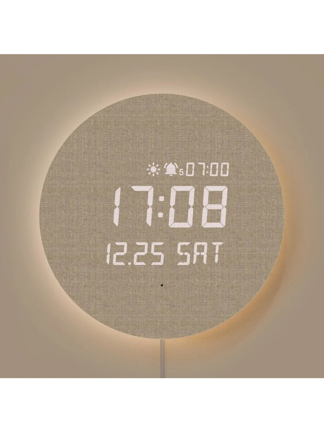 LED Silent Wooden Digital Wall Clock with Remote Control, Backlight Nightlight Digital Wood Wall Clock, Sunrise Alarm Melody