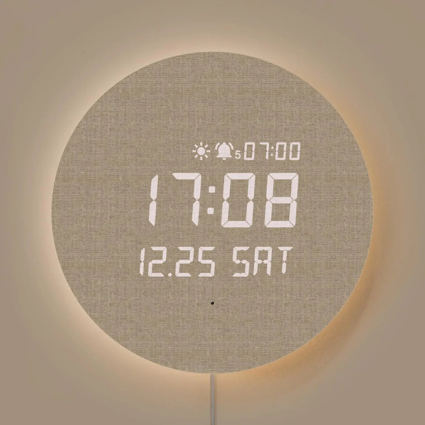 LED Silent Wooden Digital Wall Clock with Remote Control, Backlight Nightlight Digital Wood Wall Clock, Sunrise Alarm Melody