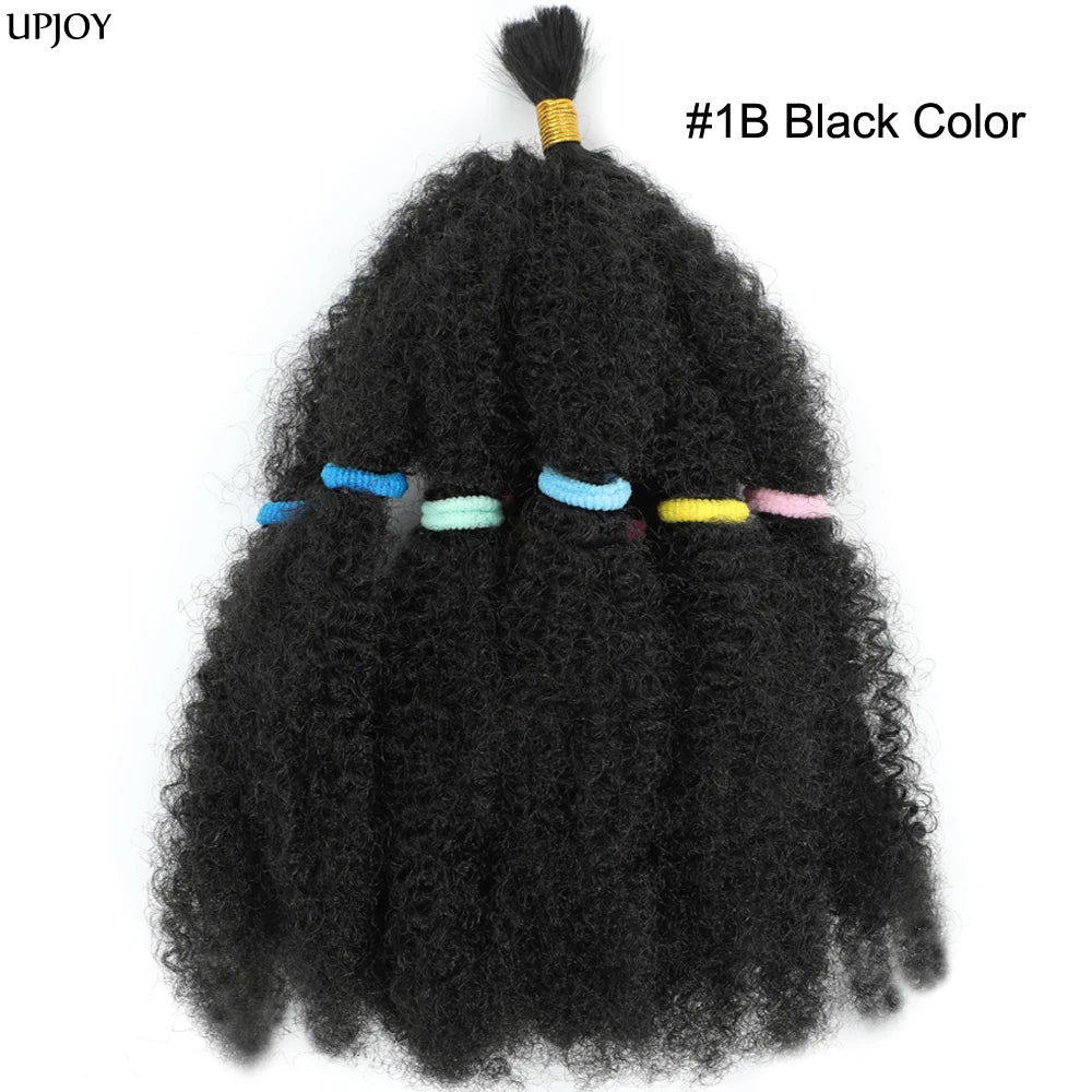 Afro Kinky Curly Hair Bulk Synthetic 12inch Ombre Marley Twists Braiding Hair #1B 4 27 30 33 99J Green Ombre Purple Brown Colors