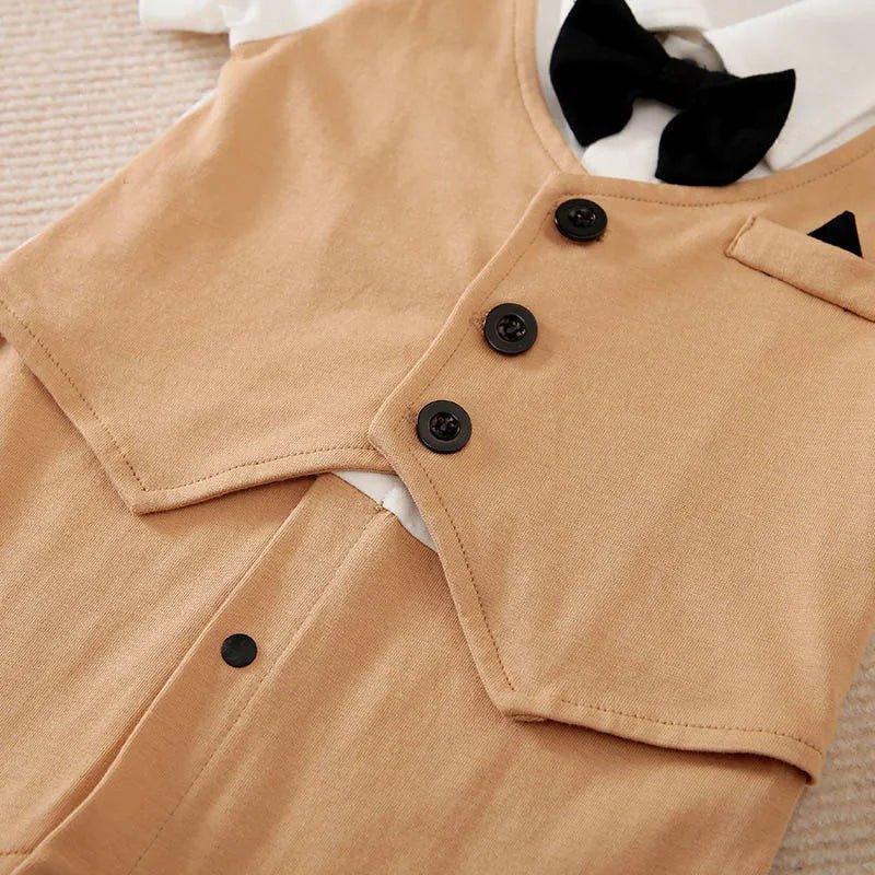0 - 18 Baby Bodysuit Gentleman Style Handsome Formal Cotton Comfortable Soft Boys And Girls Summer Short Sleeved Newborn Clothes - MAGUSTA BEAUTY