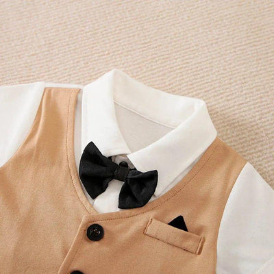 0 - 18 Baby Bodysuit Gentleman Style Handsome Formal Cotton Comfortable Soft Boys And Girls Summer Short Sleeved Newborn Clothes - MAGUSTA BEAUTY