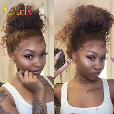 Water Wave Invisible Strap 360 Full Hd Lace Front Wig Chocolate Brown 30 Inch Deep Wave Frontal Wig Glueless Wig Human Hair