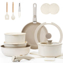 20-piece Pots And Pans Set, KIKCOIN Non-stick Ceramic Cookware Set With Removable Handles. Space-saving, Oven, Dishwasher.