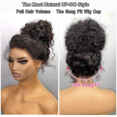 250 Density 30 Inch Invisible Strap Water Wave Curly 360 Full Hd Lace Front Human Hair Wig Glueless Wig Deep Wave Frontal Wig