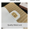 Straw Beach Bag for Women 2021 Summer Pleated Handle Luxury Designer Bag Contrast Color Crossbody Purse and Handbag Lady Bolsos