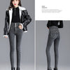 Thermal Winter Thick Fleece High-waist Warm Skinny Jeans Thick Women Stretch Button Pencil Pants Mom Casual Velvet Jeans