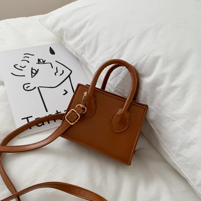 Yogodlns Vintage Mini Crossbody Bag Women PU Leather Small Messenger Bag Elegant Shoulder Bag Designer Handbag Casual Lady Purse