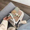 Fashion Women Chain Crossbody Bag Leisure Splice Small Square Shoulder Bag Luxury Design Messenger Bag Travel Purse and Handbag