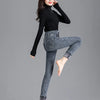 Thermal Winter Thick Fleece High-waist Warm Skinny Jeans Thick Women Stretch Button Pencil Pants Mom Casual Velvet Jeans