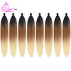 Refined Hair Pre stretched EZ Braid Synthetic Ombre Brown Light Brown Braids Extensions Senegal Twist Yaki Straight Crochet Hair