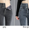 Thermal Winter Thick Fleece High-waist Warm Skinny Jeans Thick Women Stretch Button Pencil Pants Mom Casual Velvet Jeans
