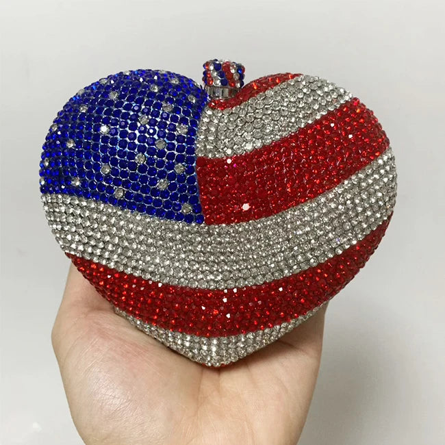 In Stock Lady Diamond Dinner Rhinestone Stone Crystal Women Party Hard Purse Bride Evening Bridal Wedding Hardside Clutch Bag
