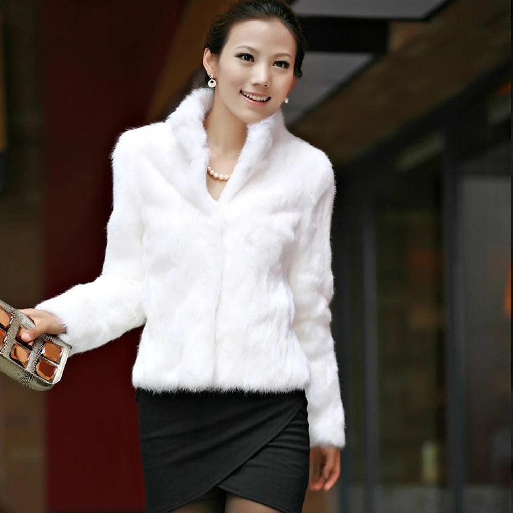 High Quality Faux Fur Coat Women's Fashion Warm Outerwear Autumn Winter Short Imitation Fur Coat Jacket 4XL Overcoat Clearance - MAGUSTA BEAUTY