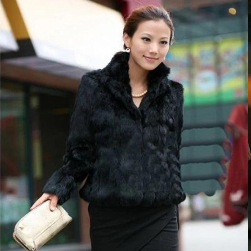 High Quality Faux Fur Coat Women's Fashion Warm Outerwear Autumn Winter Short Imitation Fur Coat Jacket 4XL Overcoat Clearance - MAGUSTA BEAUTY