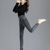 Thermal Winter Thick Fleece High-waist Warm Skinny Jeans Thick Women Stretch Button Pencil Pants Mom Casual Velvet Jeans