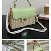 Straw Beach Bag for Women 2021 Summer Pleated Handle Luxury Designer Bag Contrast Color Crossbody Purse and Handbag Lady Bolsos
