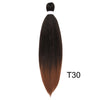 Refined Hair Pre stretched EZ Braid Synthetic Ombre Brown Light Brown Braids Extensions Senegal Twist Yaki Straight Crochet Hair