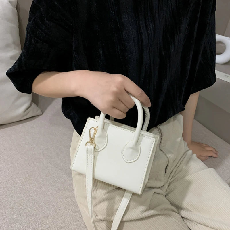 Yogodlns Vintage Mini Crossbody Bag Women PU Leather Small Messenger Bag Elegant Shoulder Bag Designer Handbag Casual Lady Purse