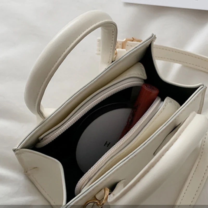 Yogodlns Vintage Mini Crossbody Bag Women PU Leather Small Messenger Bag Elegant Shoulder Bag Designer Handbag Casual Lady Purse
