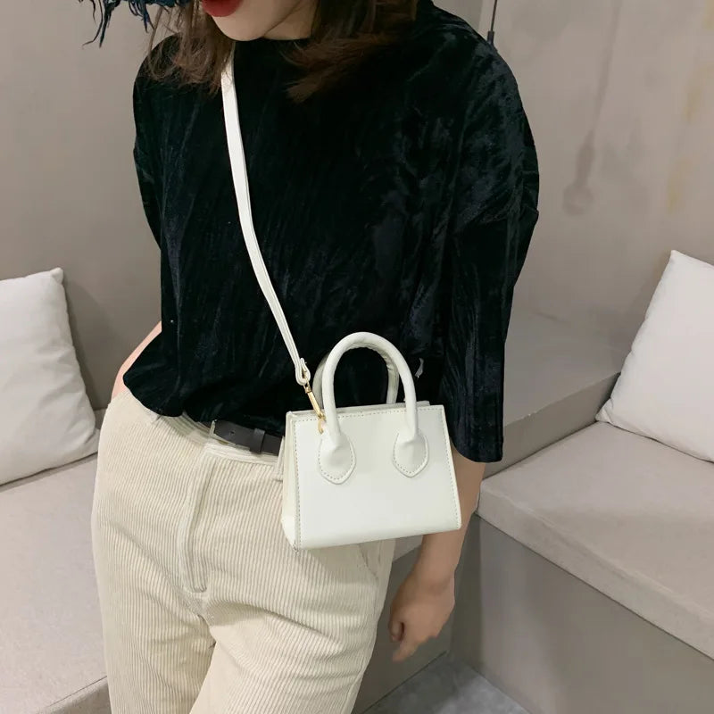 Yogodlns Vintage Mini Crossbody Bag Women PU Leather Small Messenger Bag Elegant Shoulder Bag Designer Handbag Casual Lady Purse