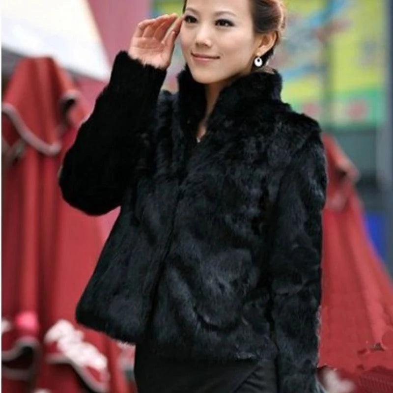 High Quality Faux Fur Coat Women's Fashion Warm Outerwear Autumn Winter Short Imitation Fur Coat Jacket 4XL Overcoat Clearance - MAGUSTA BEAUTY