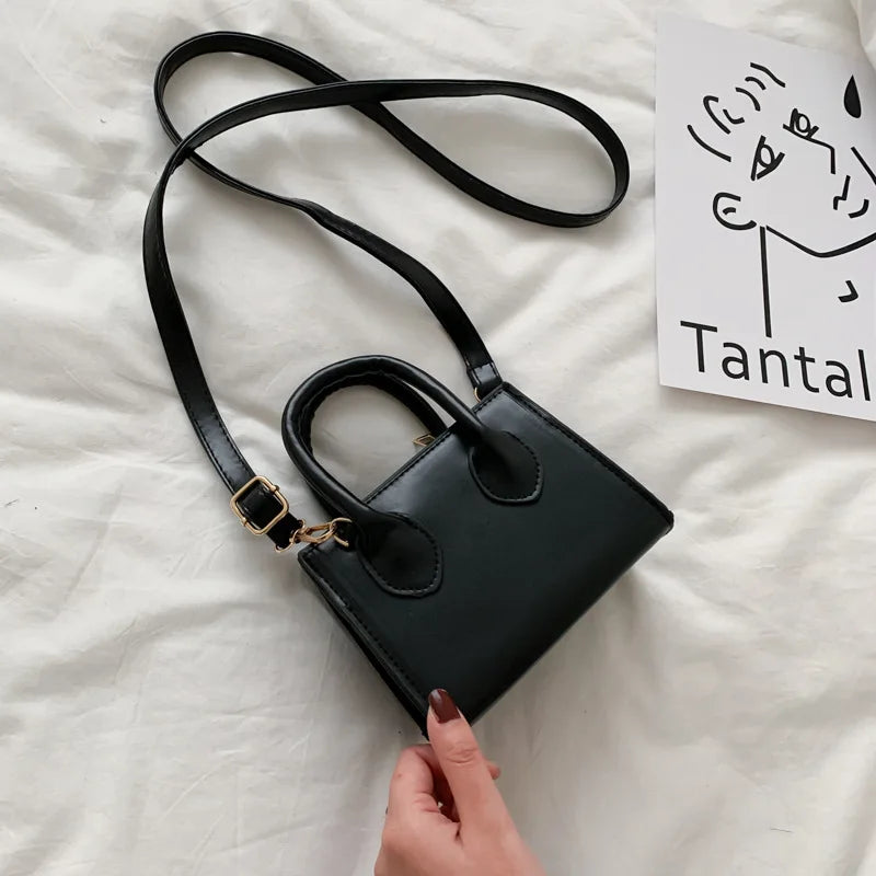 Yogodlns Vintage Mini Crossbody Bag Women PU Leather Small Messenger Bag Elegant Shoulder Bag Designer Handbag Casual Lady Purse