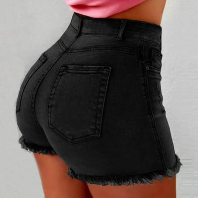 2020 Summer Hot Shorts Women Jeans High Waist Denim Shorts Fringe Frayed Ripped Denim Shorts for Women Hot Shorts with Pockets