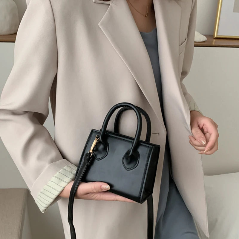 Yogodlns Vintage Mini Crossbody Bag Women PU Leather Small Messenger Bag Elegant Shoulder Bag Designer Handbag Casual Lady Purse