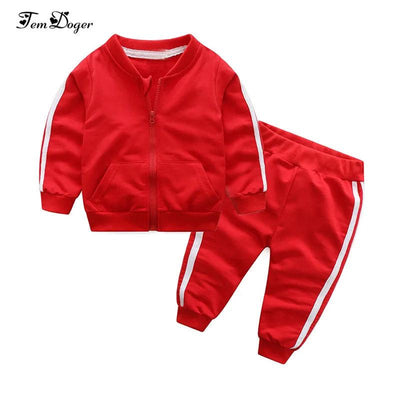2018 Autumn Fashion baby girl clothes cotton long sleeve solid zipper jacket+pants 2pcs bebes tracksuit baby boy clothing set - MAGUSTA BEAUTY