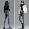 Thermal Winter Thick Fleece High-waist Warm Skinny Jeans Thick Women Stretch Button Pencil Pants Mom Casual Velvet Jeans