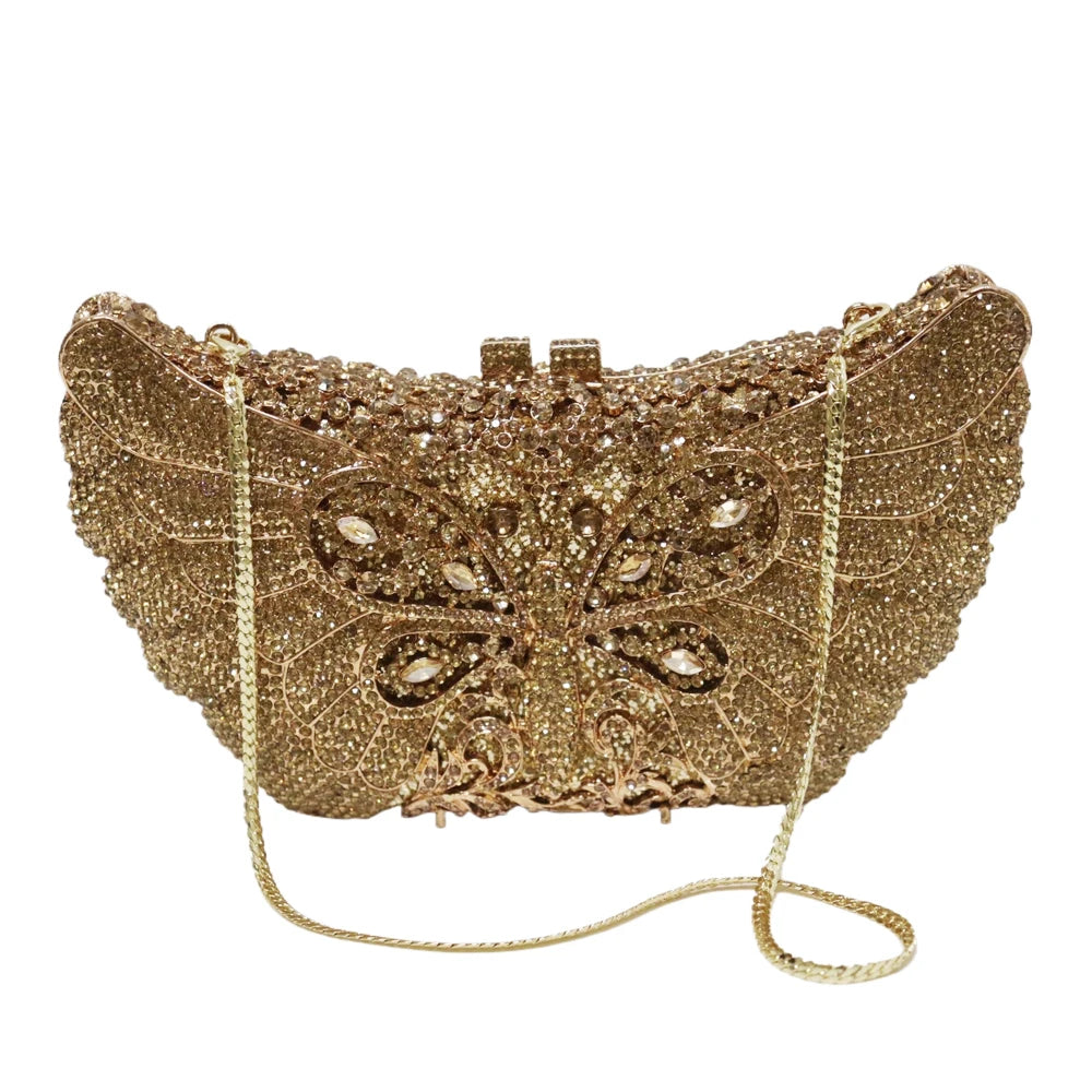 In Stock Lady Diamond Dinner Rhinestone Stone Crystal Women Party Hard Purse Bride Evening Bridal Wedding Hardside Clutch Bag