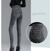 Thermal Winter Thick Fleece High-waist Warm Skinny Jeans Thick Women Stretch Button Pencil Pants Mom Casual Velvet Jeans