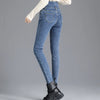 Thermal Winter Thick Fleece High-waist Warm Skinny Jeans Thick Women Stretch Button Pencil Pants Mom Casual Velvet Jeans