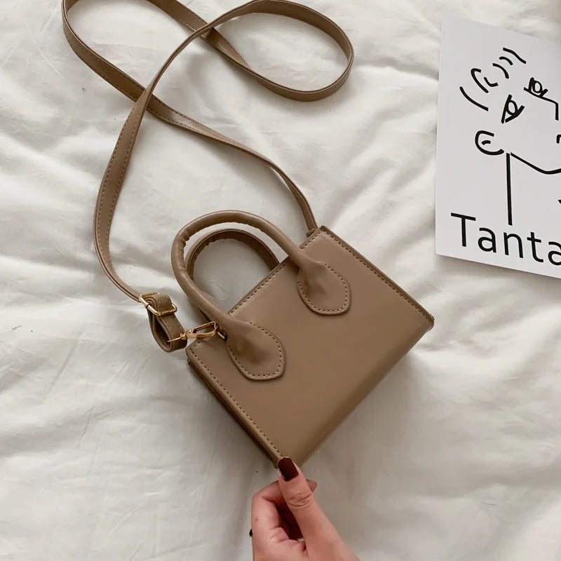 Yogodlns Vintage Mini Crossbody Bag Women PU Leather Small Messenger Bag Elegant Shoulder Bag Designer Handbag Casual Lady Purse
