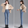 Thermal Winter Thick Fleece High-waist Warm Skinny Jeans Thick Women Stretch Button Pencil Pants Mom Casual Velvet Jeans