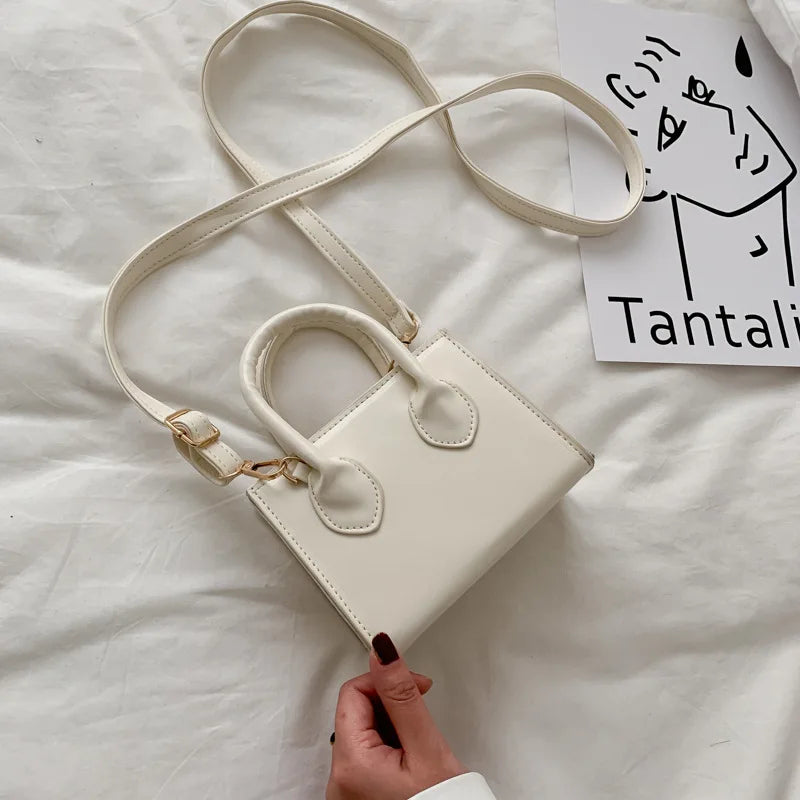 Yogodlns Vintage Mini Crossbody Bag Women PU Leather Small Messenger Bag Elegant Shoulder Bag Designer Handbag Casual Lady Purse