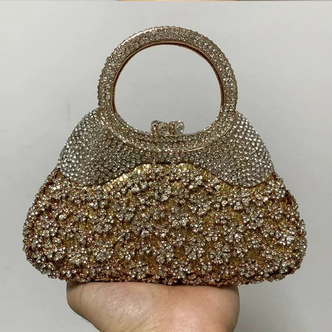 In Stock Lady Diamond Dinner Rhinestone Stone Crystal Women Party Hard Purse Bride Evening Bridal Wedding Hardside Clutch Bag
