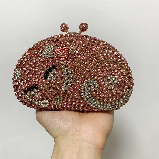In Stock Lady Diamond Dinner Rhinestone Stone Crystal Women Party Hard Purse Bride Evening Bridal Wedding Hardside Clutch Bag