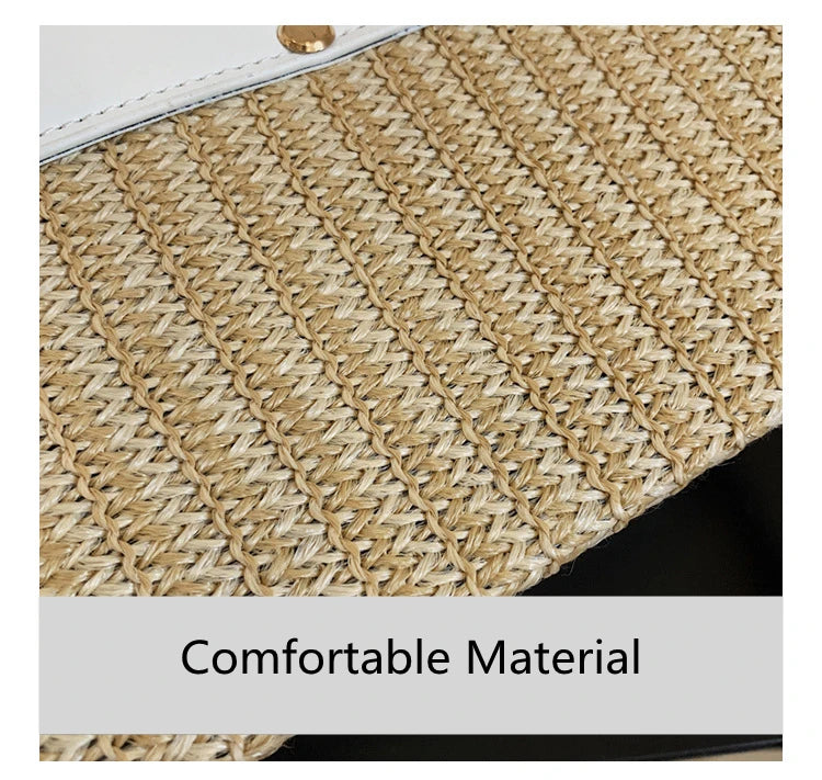 Straw Beach Bag for Women 2021 Summer Pleated Handle Luxury Designer Bag Contrast Color Crossbody Purse and Handbag Lady Bolsos