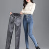 Thermal Winter Thick Fleece High-waist Warm Skinny Jeans Thick Women Stretch Button Pencil Pants Mom Casual Velvet Jeans