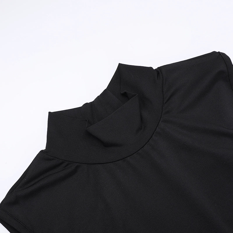 Instunning European and American Metal Butterfly Hollow-out Backless Dress Women Gyaru Style Slimming Split Long Skirt