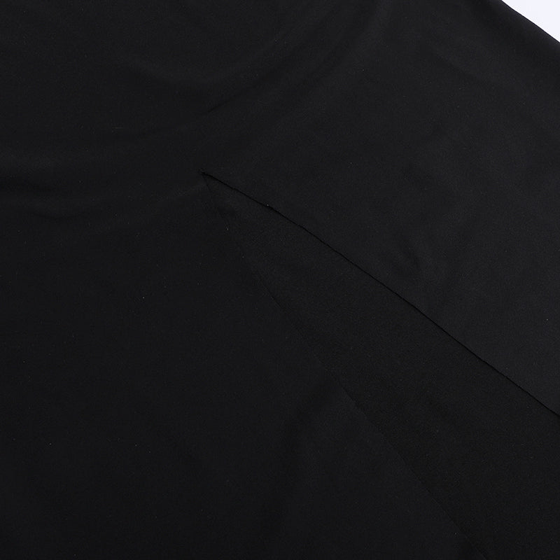 Instunning European and American Metal Butterfly Hollow-out Backless Dress Women Gyaru Style Slimming Split Long Skirt