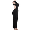 Instunning European and American Metal Butterfly Hollow-out Backless Dress Women Gyaru Style Slimming Split Long Skirt