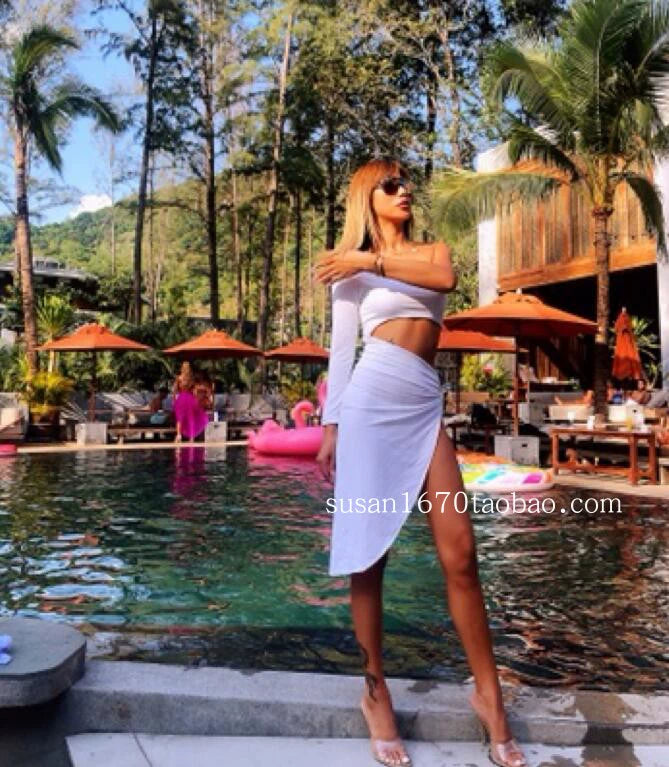 Sexy Cutout Single Sleeve Asymmetrical Slit Two Wear Tube Top