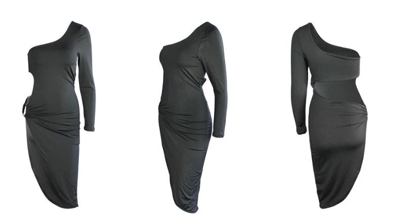 Sexy Cutout Single Sleeve Asymmetrical Slit Two Wear Tube Top