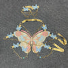 YOUR BUMP CURVE Sexy Woman Crystal Chain Butterfly Embroidery Sleeveless Backless Adjustable Ultra Short Top Music Prom