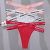 3PCS/Set Cross Strap G-String Cotton Panties Women Sexy High Waist Women's Panties FINETOO Letter Waisted Panty Lingerie M-XL