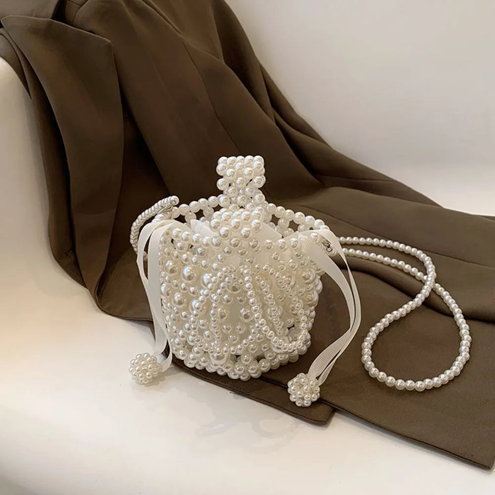Mini Pearl Bag Luxury Women’s Handheld Bead Bag Purses Fashion Banquet Party Shoulder Bag Pearl Beaded Clutch Purse Mini Bags