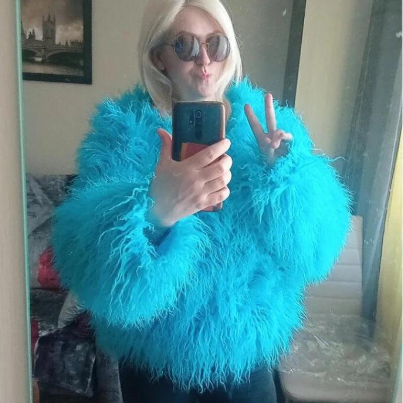 2023 Women Faux Fur Coat Autumn Winter High Quality Fluffy Short Coat Faux Fur Jacket - MAGUSTA BEAUTY