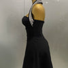 2025 Women Black Sexy Off the Shoulder Shinning Crystal Bodycon Bandage Long Dress Gloves Elegance Celebrate Evening Party Dress